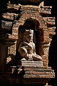 Bagan Myanmar. Htilominlo temple. Nicely carved reliefs of the doorways. 